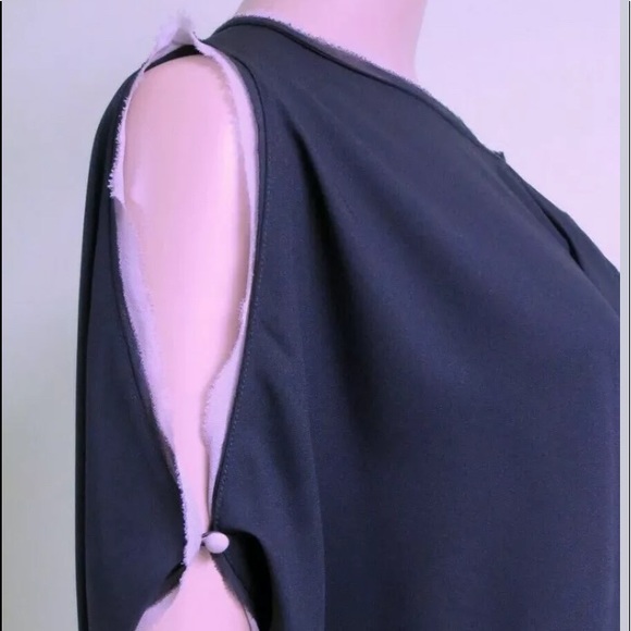 NWT BCBGMAXAZRIA Runway Asymmetrical cold shoulder color block tunic dress XXS - Picture 15 of 16